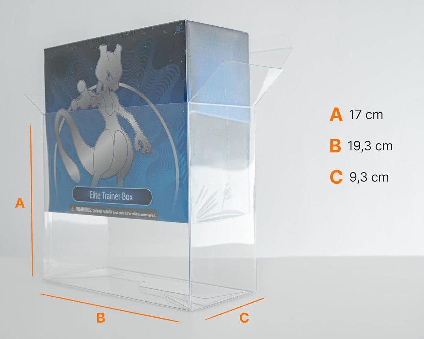 Clear plastic packaging for elite trainer boxes